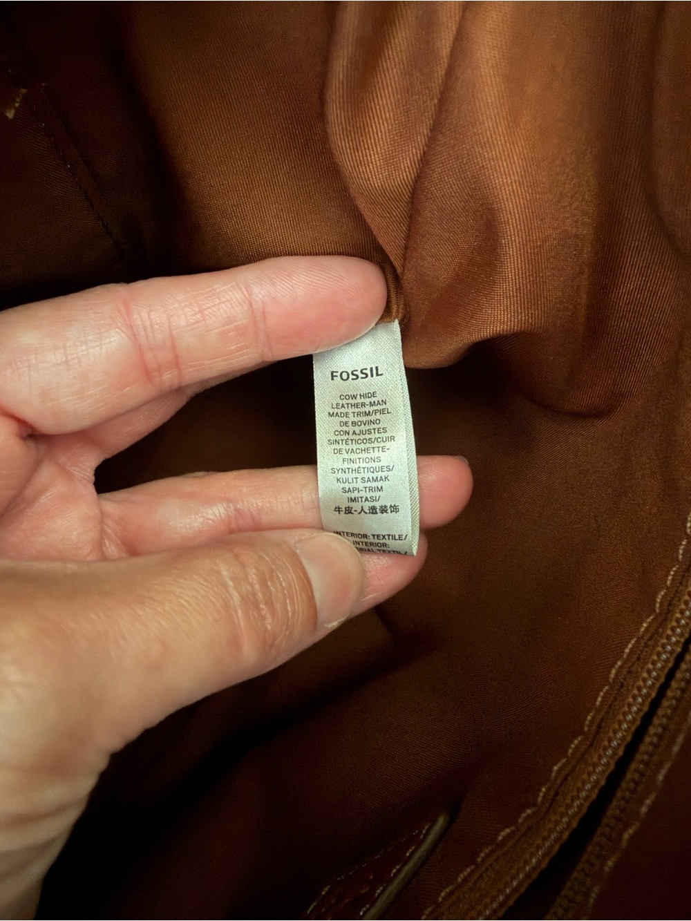 Fossil Pebbled Leather Crossbody satchel in Brown - Picture 6 of 6